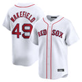 Johmsee B.Red Sox #49 Tim Wakefield Player White Limited Home Game Stitched Jerseys