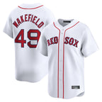 Johmsee B.Red Sox #49 Tim Wakefield Player White Limited Home Game Stitched Jerseys