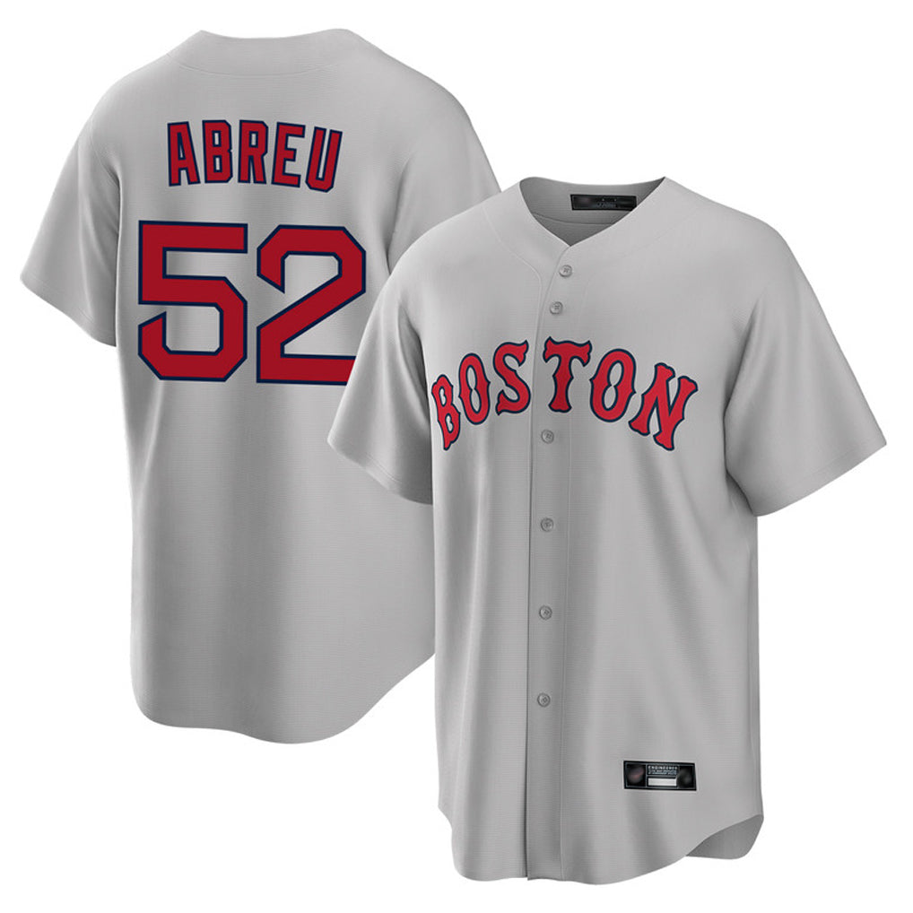 Johmsee B.Red Sox #52 Wilyer Abreu Player Gray Road Home Game Stitched Jerseys