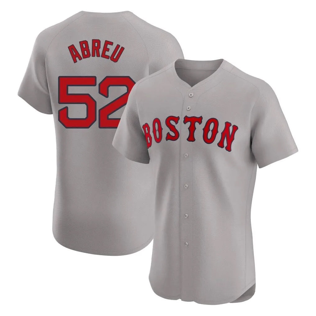 Johmsee B.Red Sox #52 Wilyer Abreu Player Gray Road Limited Elite Home Game Stitched Jerseys