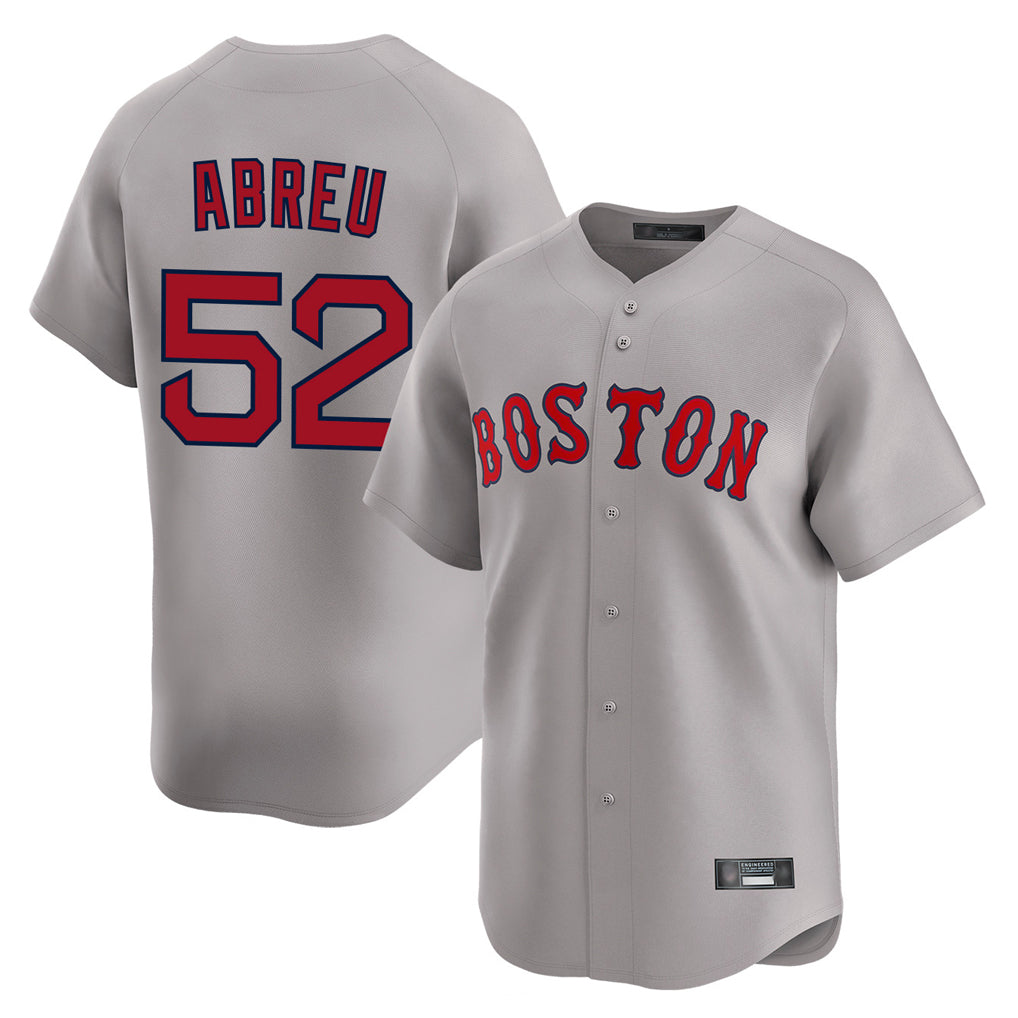 Johmsee B.Red Sox #52 Wilyer Abreu Player Gray Road Limited Home Game Stitched Jerseys