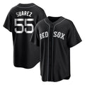 Johmsee B.Red Sox #55 Ranger Su¨¢rez Player Black Home Game Stitched Jerseys