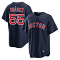 Johmsee B.Red Sox #55 Ranger Su¨¢rez Player Navy Home Game Stitched Jerseys