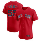 Johmsee B.Red Sox #55 Ranger Su¨¢rez Player Red Limited Elite Home Game Stitched Jerseys
