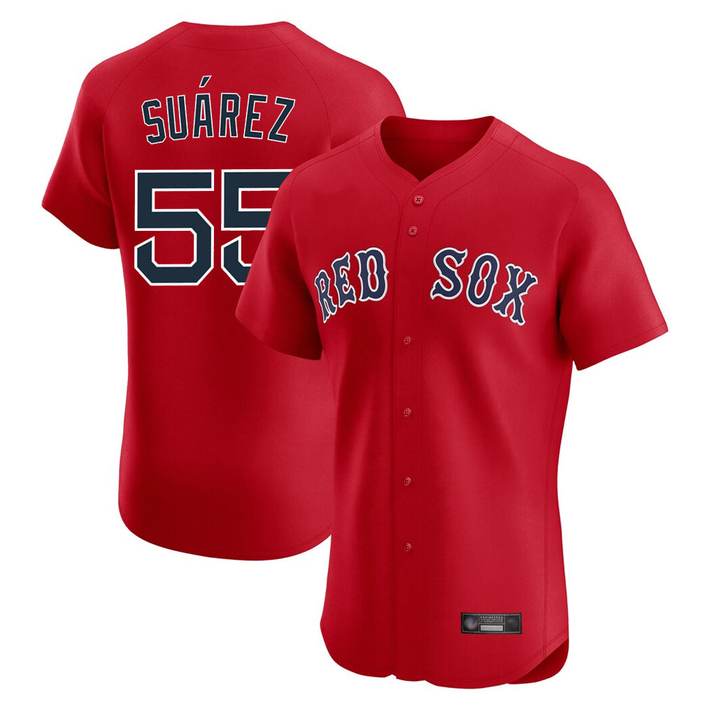 Johmsee B.Red Sox #55 Ranger Su¨¢rez Player Red Limited Elite Home Game Stitched Jerseys