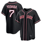 Johmsee B.Red Sox #7 Masataka Yoshida Player Black Home Game Stitched Jerseys