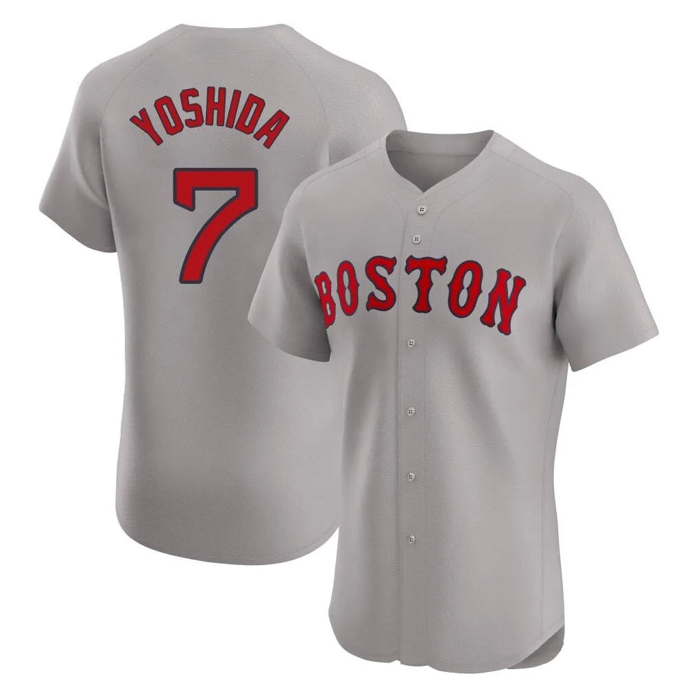 Johmsee B.Red Sox #7 Masataka Yoshida Player Gray Road Limited Elite Home Game Stitched Jersey