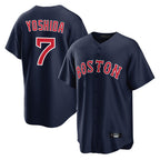 Johmsee B.Red Sox #7 Masataka Yoshida Player Navy Home Game Stitched Jersey