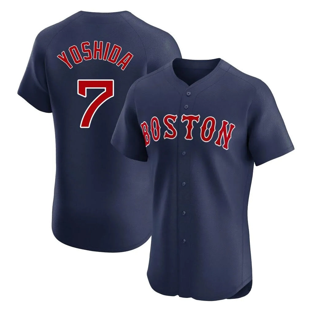 Johmsee B.Red Sox #7 Masataka Yoshida Player Navy Limited Elite Home Game Stitched Jersey