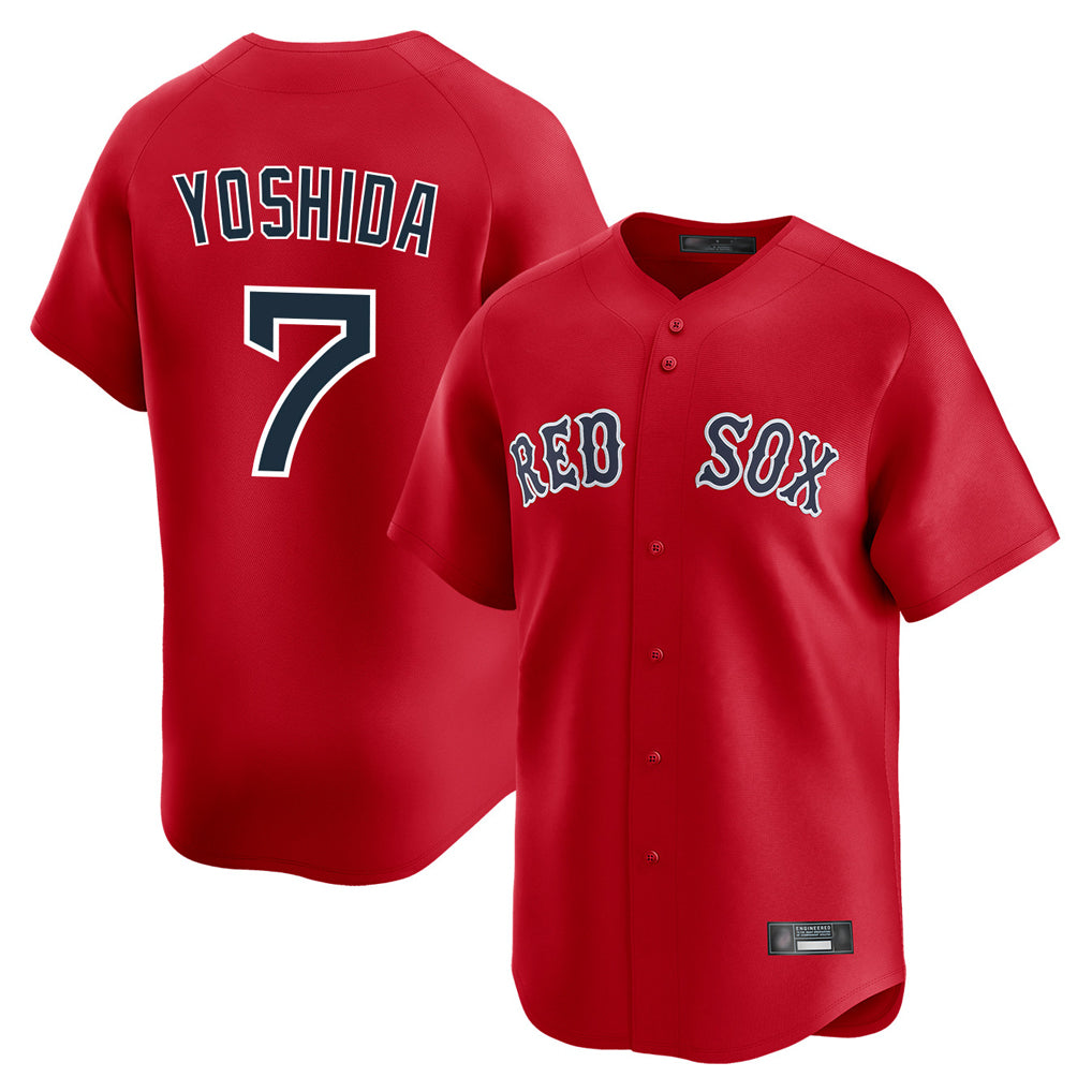 Johmsee B.Red Sox #7 Masataka Yoshida Player Red Limited Home Game Stitched Jersey