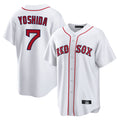 Johmsee B.Red Sox #7 Masataka Yoshida Player White Home Game Stitched Jersey