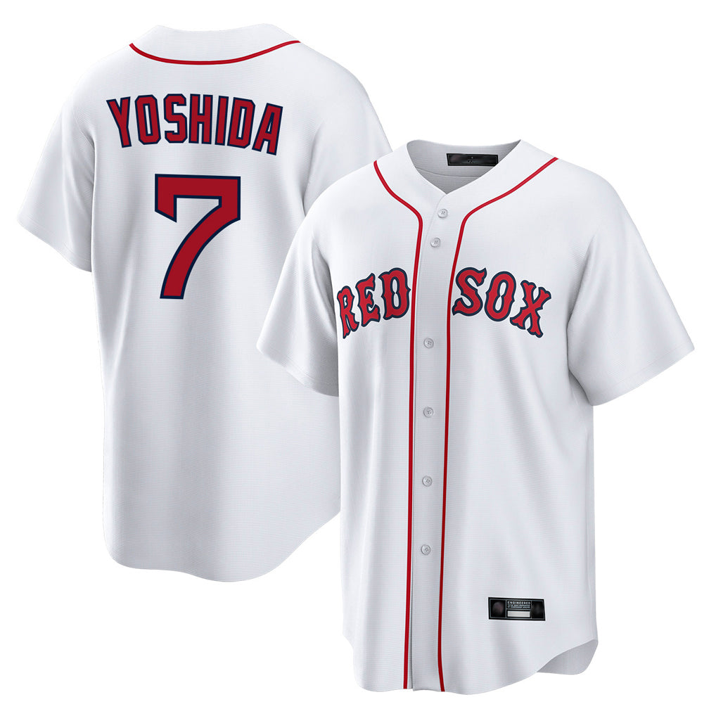 Johmsee B.Red Sox #7 Masataka Yoshida Player White Home Game Stitched Jersey