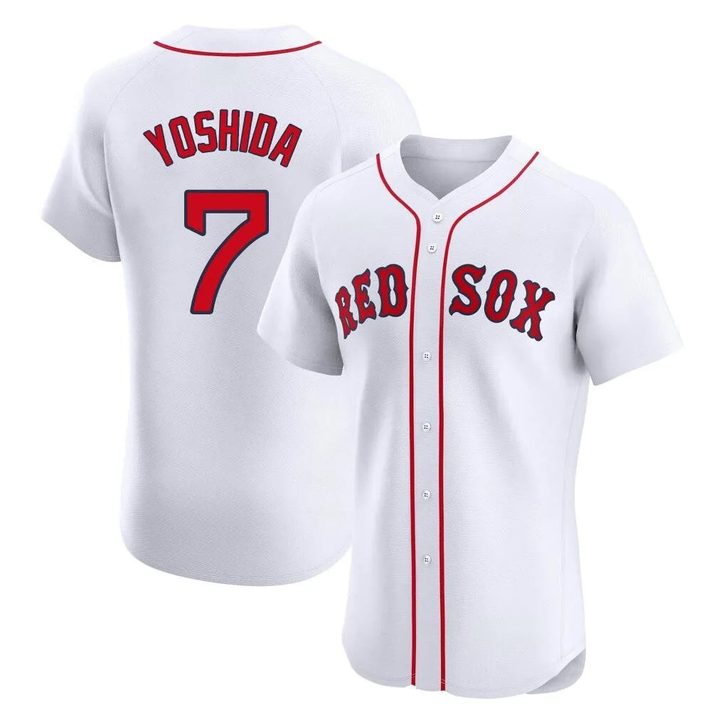 Johmsee B.Red Sox #7 Masataka Yoshida Player White Limited Elite Home Game Stitched Jersey