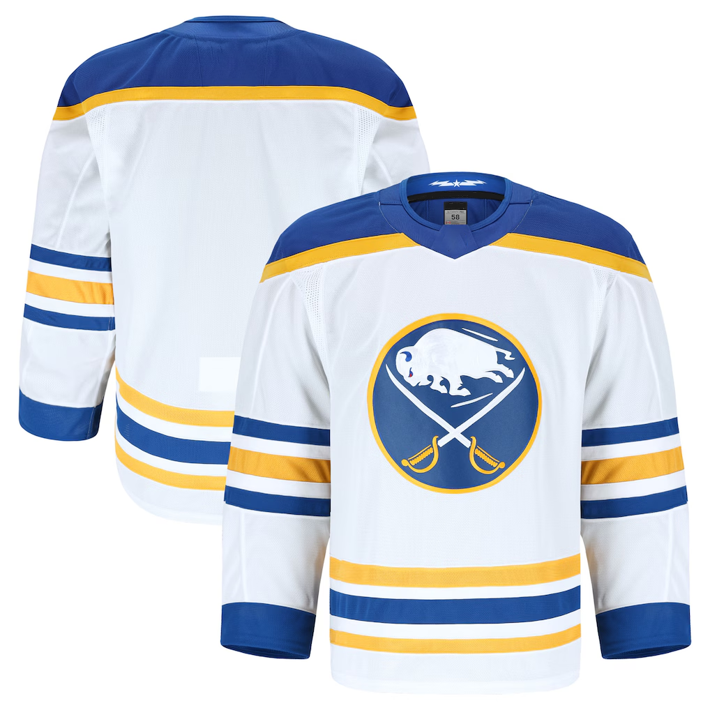 Johmsee B.Sabres White Away Authentic Pro Stitched Jerseys