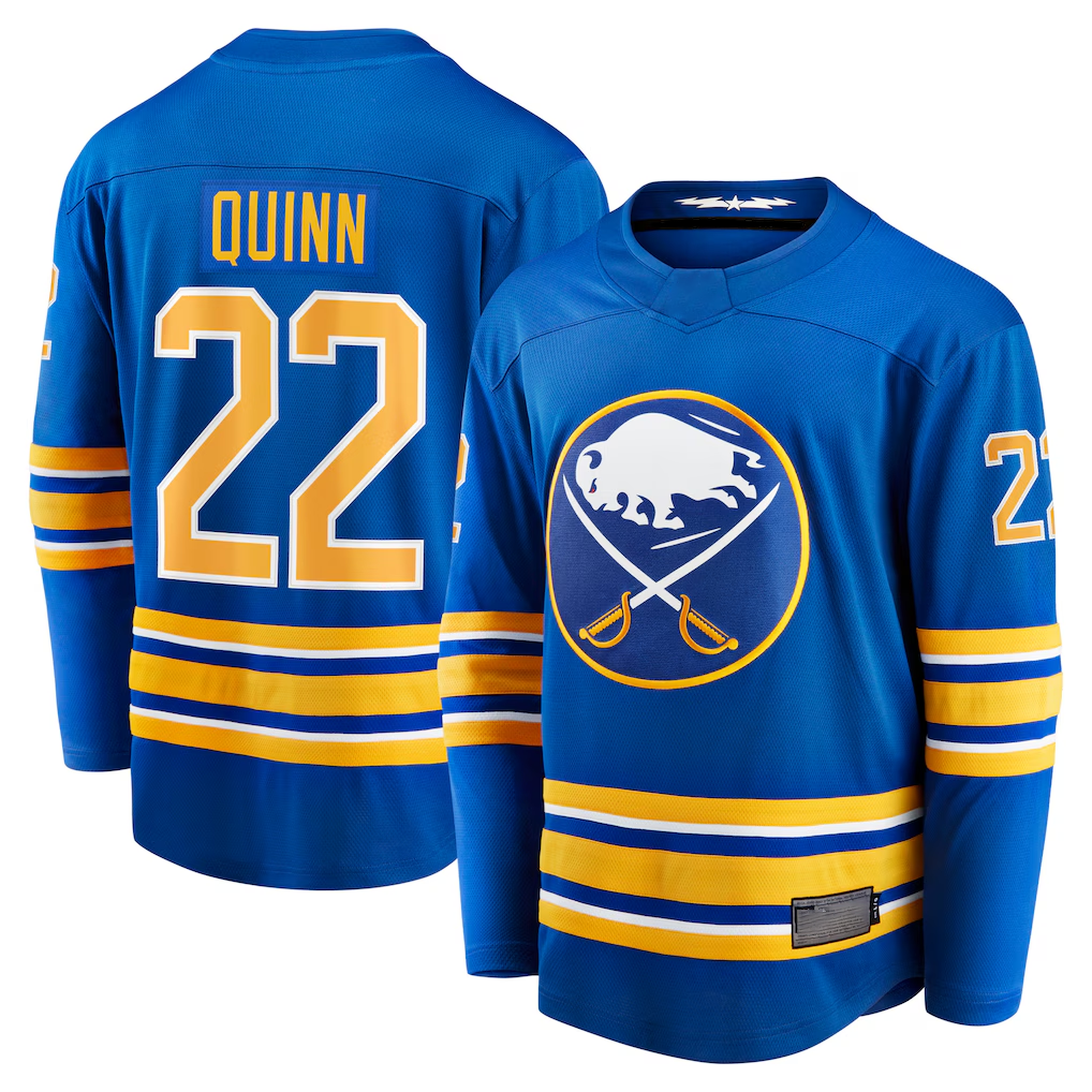 Johmsee B.Sabres #22 Jack Quinn Royal Home Breakaway Stitched Jerseys