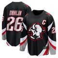 Johmsee B.Sabres #26 Rasmus Dahlin Black Alternate Captain Patch Breakaway Stitched Jerseys