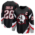 Johmsee B.Sabres #26 Rasmus Dahlin Black Alternate Captain Patch Breakaway Stitched Jerseys