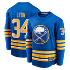 Johmsee B.Sabres #34 Alex Lyon Royal Home Breakaway Stitched Jerseys