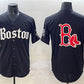 Boston Red Sox Team Big Logo Black Gothic Vapor Limited Stitched Baseball Jersey