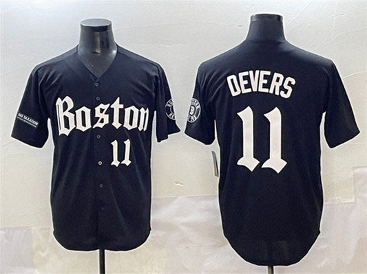 Boston Red Sox #11 Rafael Devers Black Gothic Vapor Limited Stitched Baseball Jersey