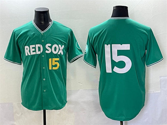 Boston Red Sox #15 Dustin Pedroia Green 2025 City Connect Limited Stitched Baseball Jersey