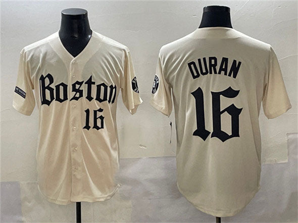 Boston Red Sox #16 Jarren Duran Cream Gothic Vapor Limited Stitched Baseball Jersey