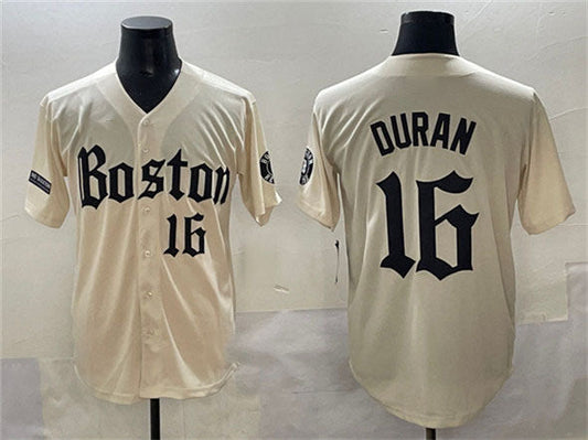 Boston Red Sox #16 Jarren Duran Cream Gothic Vapor Limited Stitched Baseball Jersey