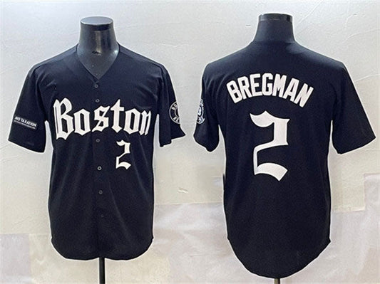 Boston Red Sox #2 Alex Bregman Black Gothic Vapor Limited Stitched Baseball Jersey