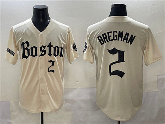 Boston Red Sox #2 Alex Bregman Cream Gothic Vapor Limited Stitched Baseball Jersey