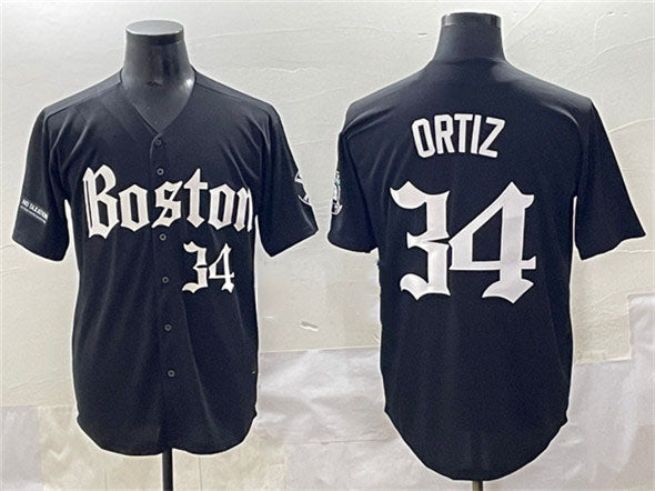 Boston Red Sox #34 David Ortiz Black Gothic Vapor Limited Stitched Baseball Jersey