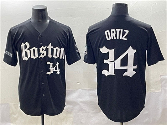 Boston Red Sox #34 David Ortiz Black Gothic Vapor Limited Stitched Baseball Jersey