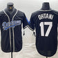 Brooklyn Dodgers #17 Shohei Ohtani Black Cool Base With Patch Stitched Baseball Jersey