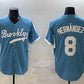 Brooklyn Dodgers #8 Enrique Hernández Light Blue Stitched Baseball Jersey