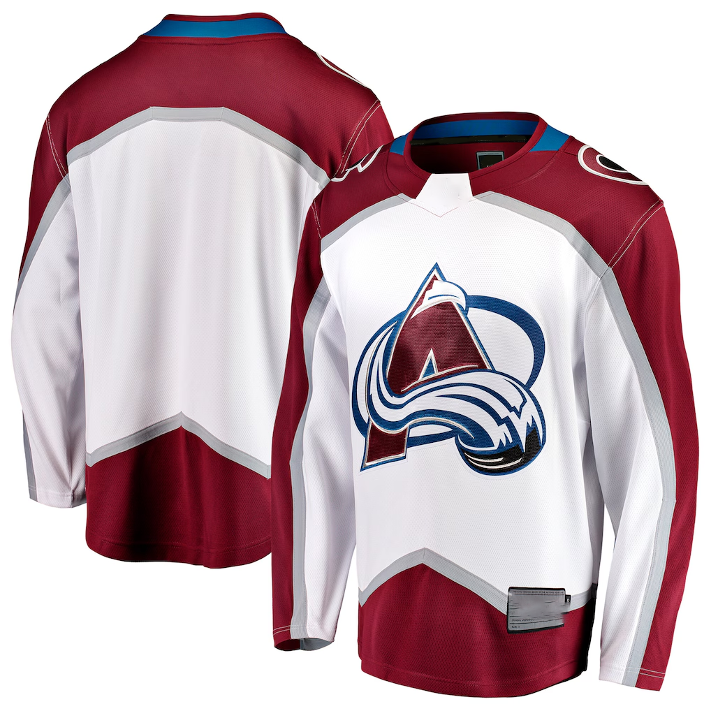 Johmsee C.Avalanche White Away Breakaway Jerseys