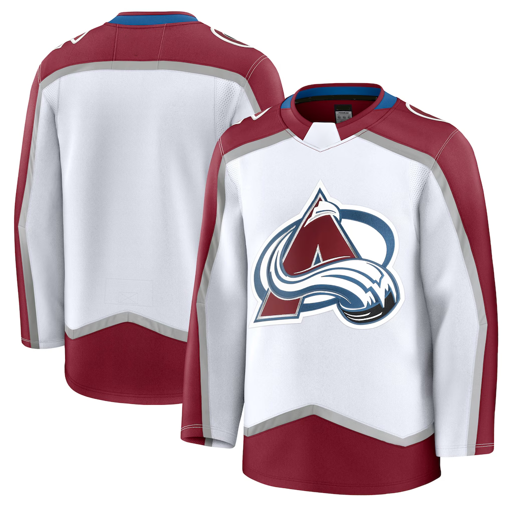 Johmsee C.Avalanche White Away Premium Jerseys