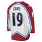 C.Avalanche #19 Joe Sakic Mitchell & Ness 2000 Blue Line Player Jersey - White Stitched American Hockey Jerseys