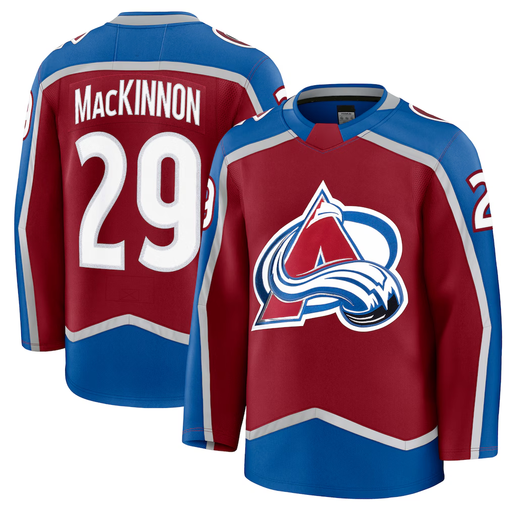 Johmsee C.Avalanche #29 Nathan MacKinnon Burgundy Home Premium Jerseys