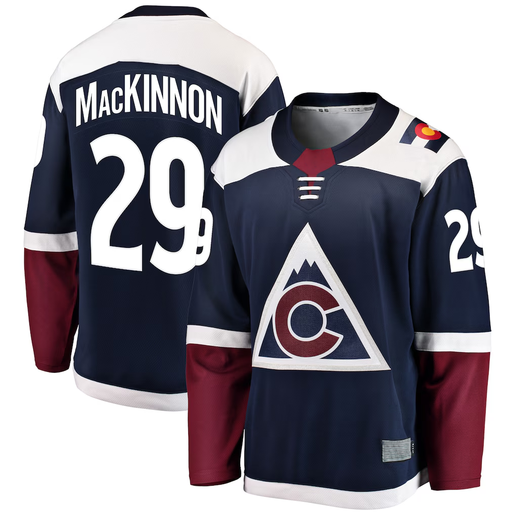 Johmsee C.Avalanche #29 Nathan MacKinnon Navy Breakaway Jerseys