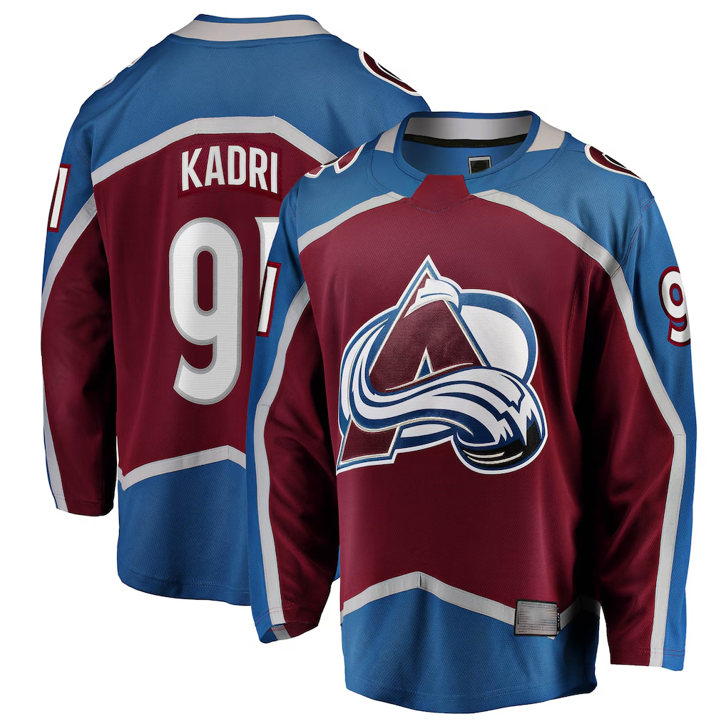 Johmsee C.Avalanche #91 Nazem Kadri Burgundy Home Breakaway Jerseys