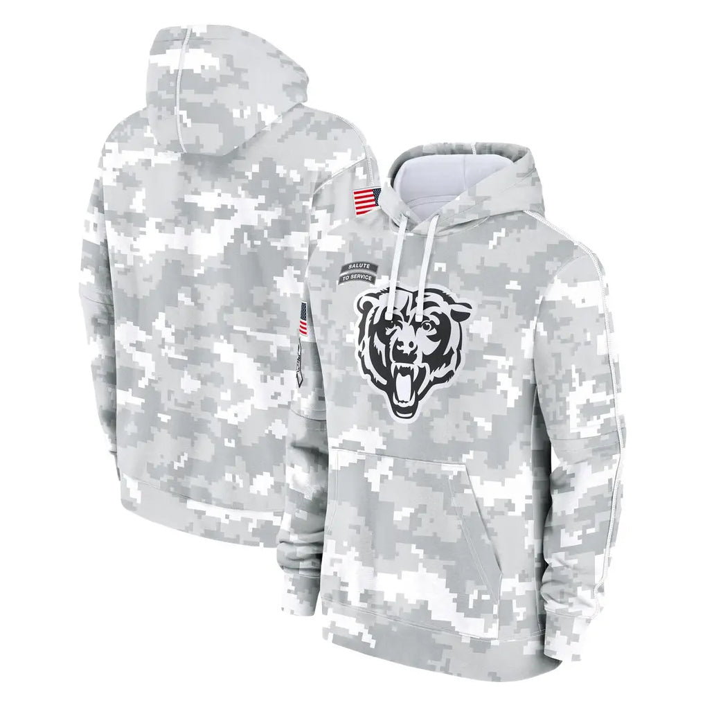 Johmsee C.Bears Arctic Camo Salute to Service Pullover Hoodies Limited Blank Player Stitched Jerseys