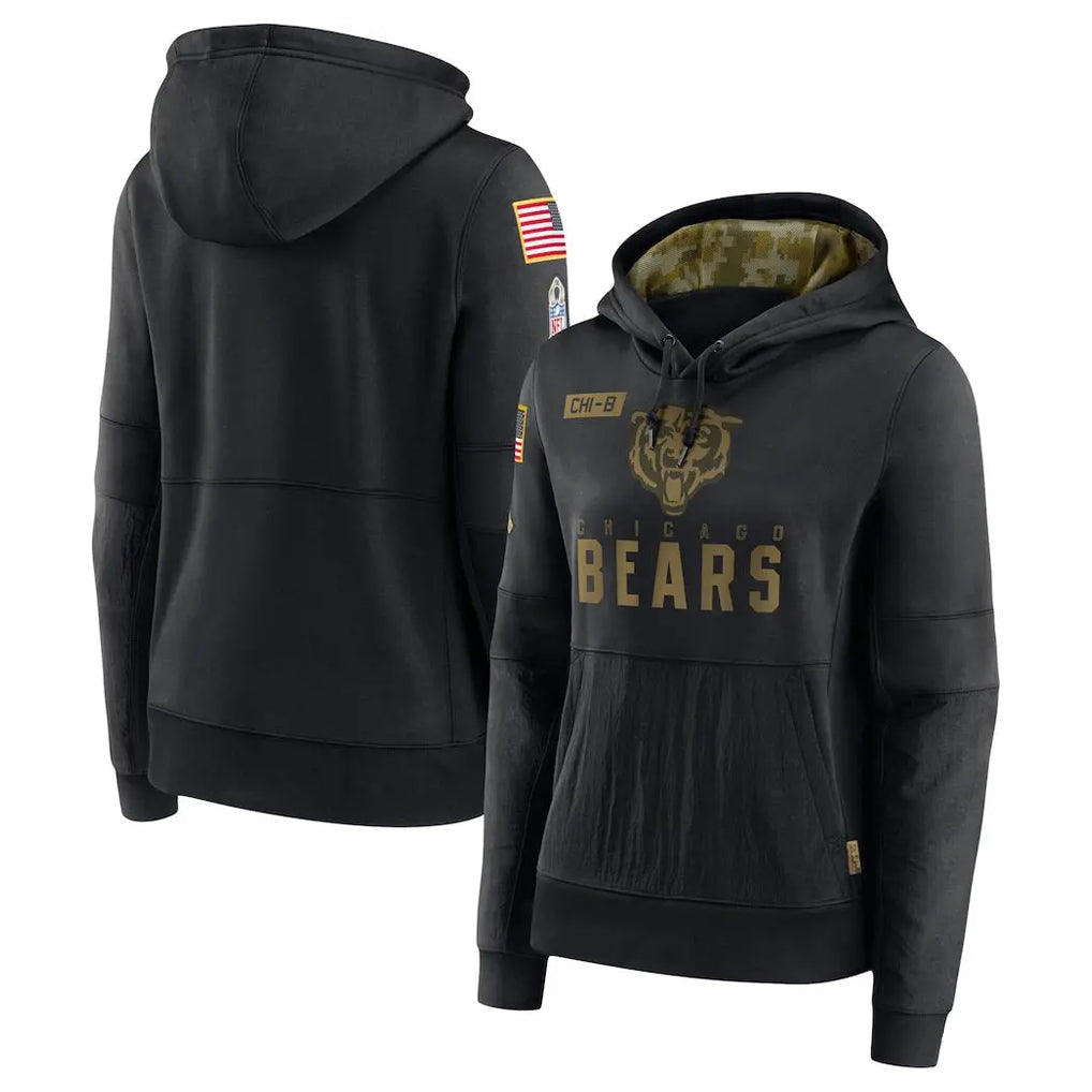 Johmsee C.Bears Black Salute to Service Pullover Hoodies Limited Blank Player Stitched Jerseys