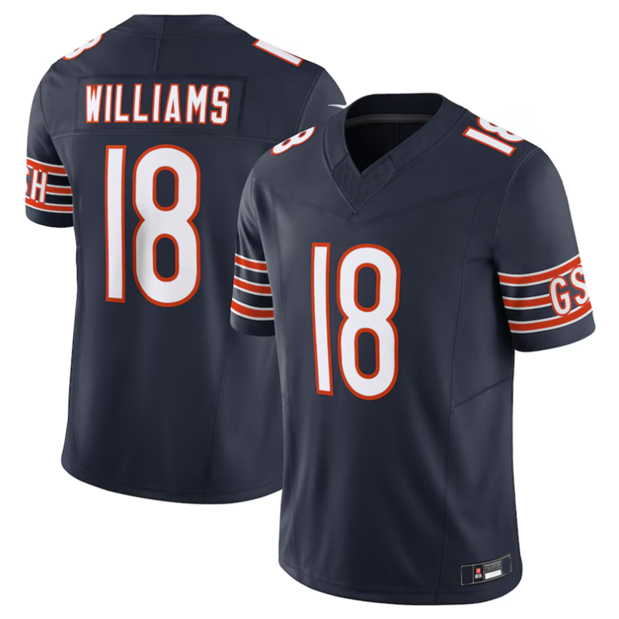 Johmsee C.Bears #18 Caleb Williams Navy Vapor F.U.S.E. Limited Jersey Player Stitched Jerseys