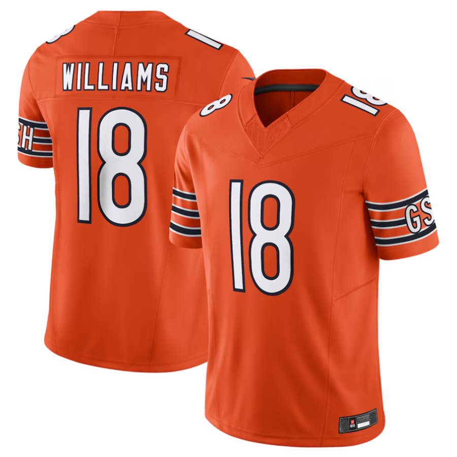 Johmsee C.Bears #18 Caleb Williams Orange Vapor F.U.S.E. Limited Jersey Player Stitched Jerseys