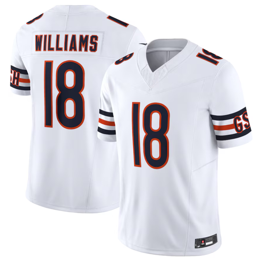 Johmsee C.Bears #18 Caleb Williams White Vapor F.U.S.E. Limited Jersey Player Stitched Jerseys