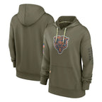 Johmsee C.Bears Olive Salute to Service Pullover Hoodies Blank Player Stitched Jerseys