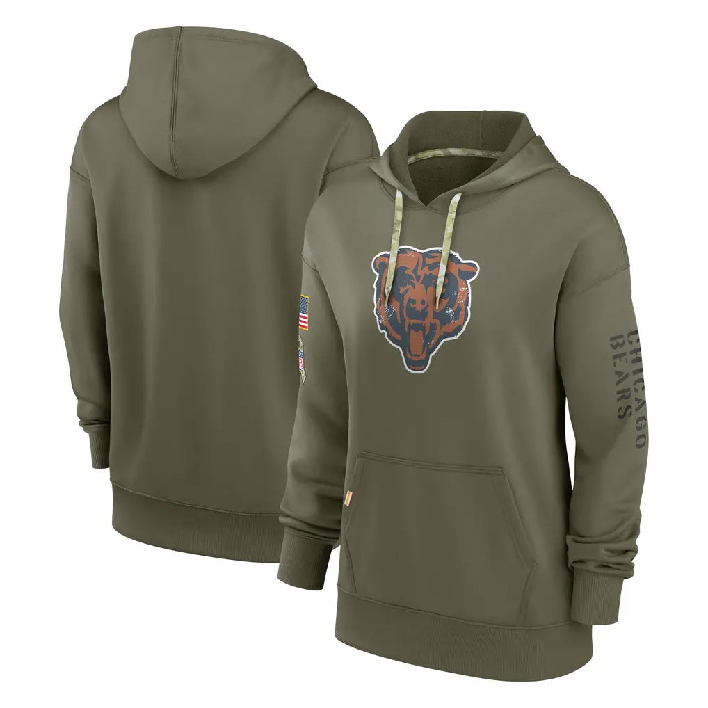 Johmsee C.Bears Olive Salute to Service Pullover Hoodies Blank Player Stitched Jerseys