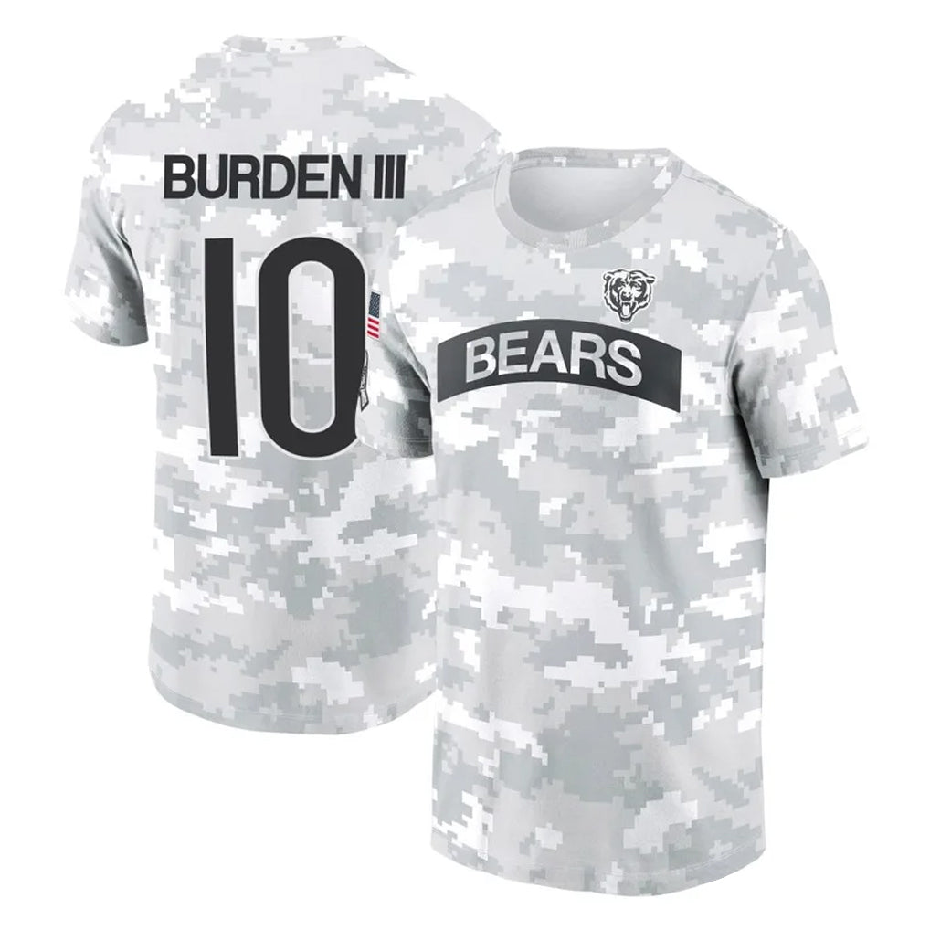 Johmsee C.Bears #10 Luther Burden III Player Arctic Camo Salute to Service Performance T-Shirt Limited Stitched Jerseys