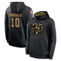 Johmsee C.Bears #10 Luther Burden III Player Black Salute to Service Pullover Hoodies Limited Stitched Jerseys