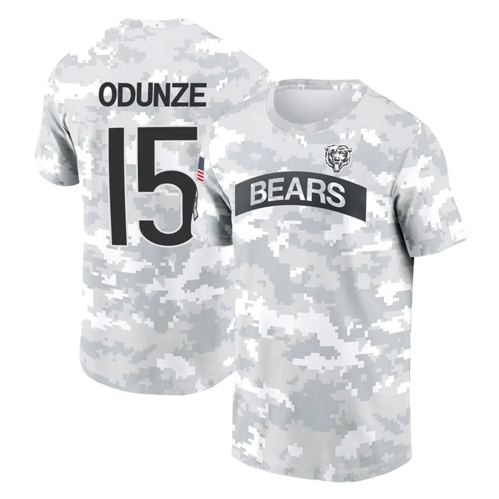 Johmsee C.Bears #15 Rome Odunze Player Arctic Camo Salute to Service Performance T-Shirt Limited Stitched Jerseys