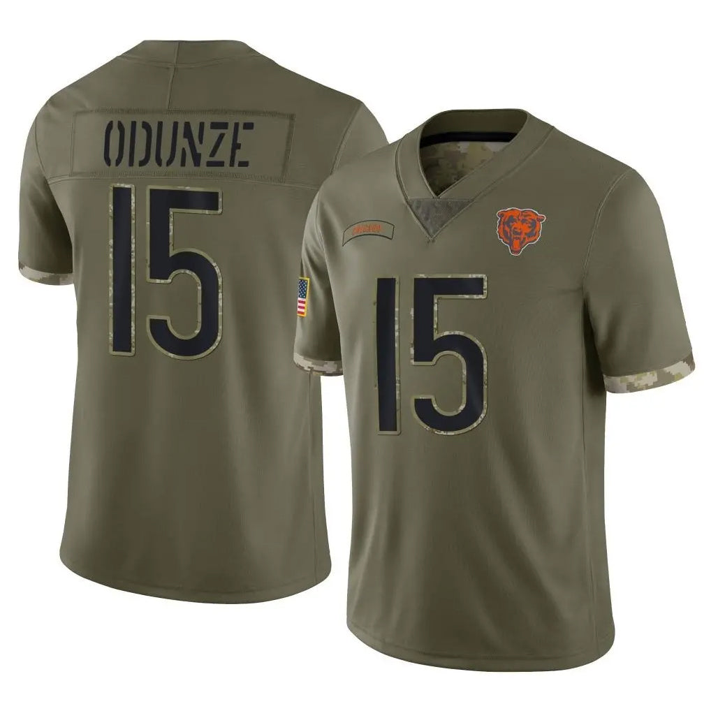 Johmsee C.Bears #15 Rome Odunze Player Olive Salute to Service Limited Game Stitched Jerseys
